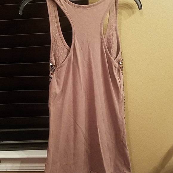 Gold sparkle brown tank top - Picture 2 of 3